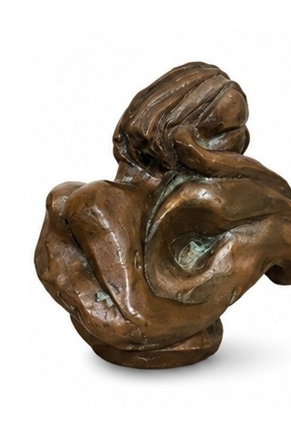 Embrace of the Woman bronze sculpture by Jaqulin Joseph