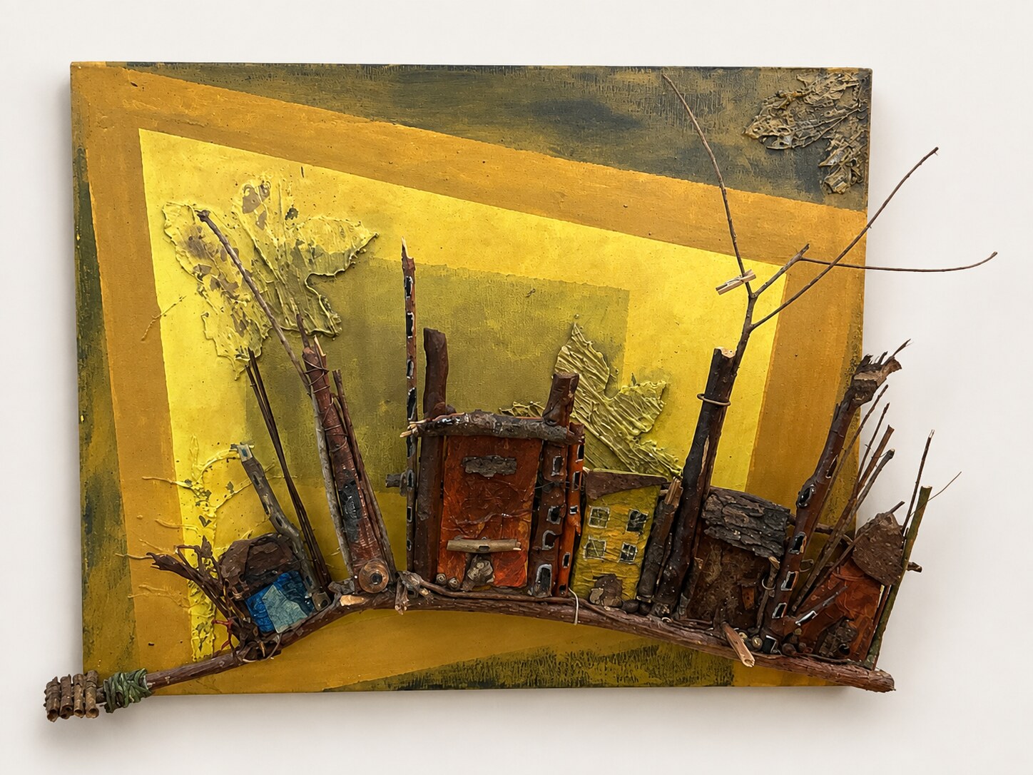 We Built Anyway — mixed-media assemblage by Jaqulin Joseph